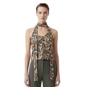 Wildfang The Empower Satin Cami Small Butterfly Print Tank Top Size Small NWT